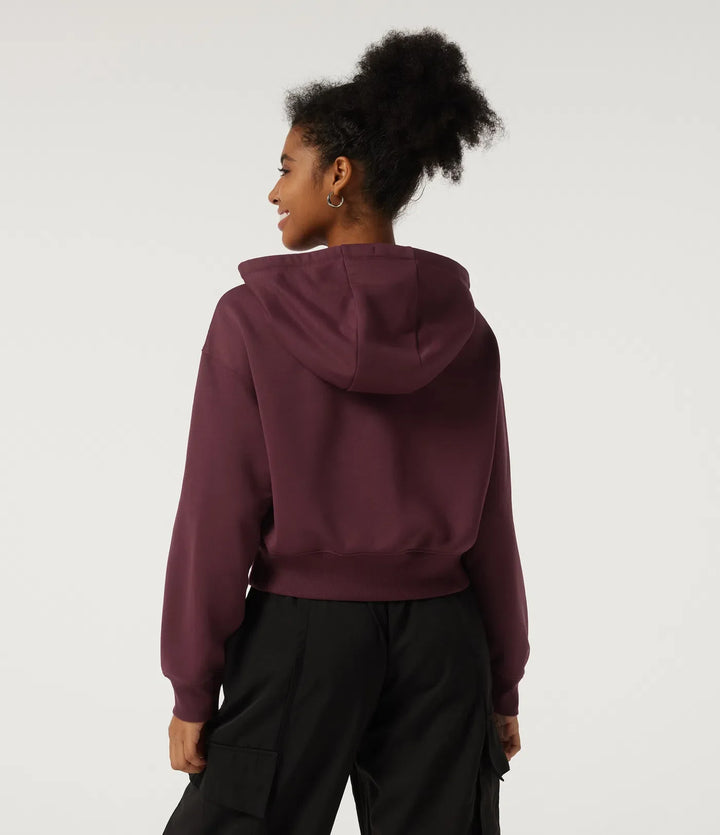 Hooded Long Sleeve Fleece Yoga Sweatshirt