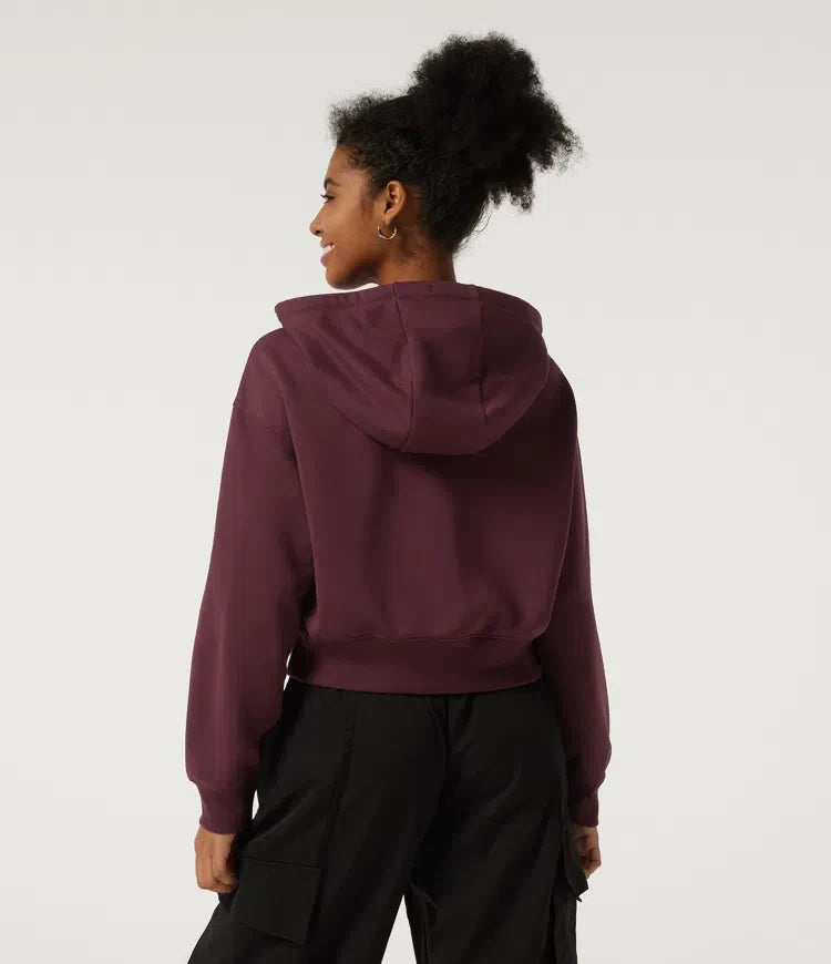 Hooded Long Sleeve Fleece Yoga Sweatshirt