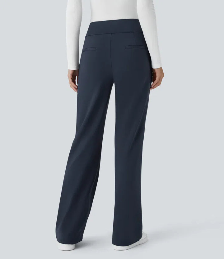 Halara Flex DayStretch Mid Rise Side Zipper Pocket Work Flared Trousers