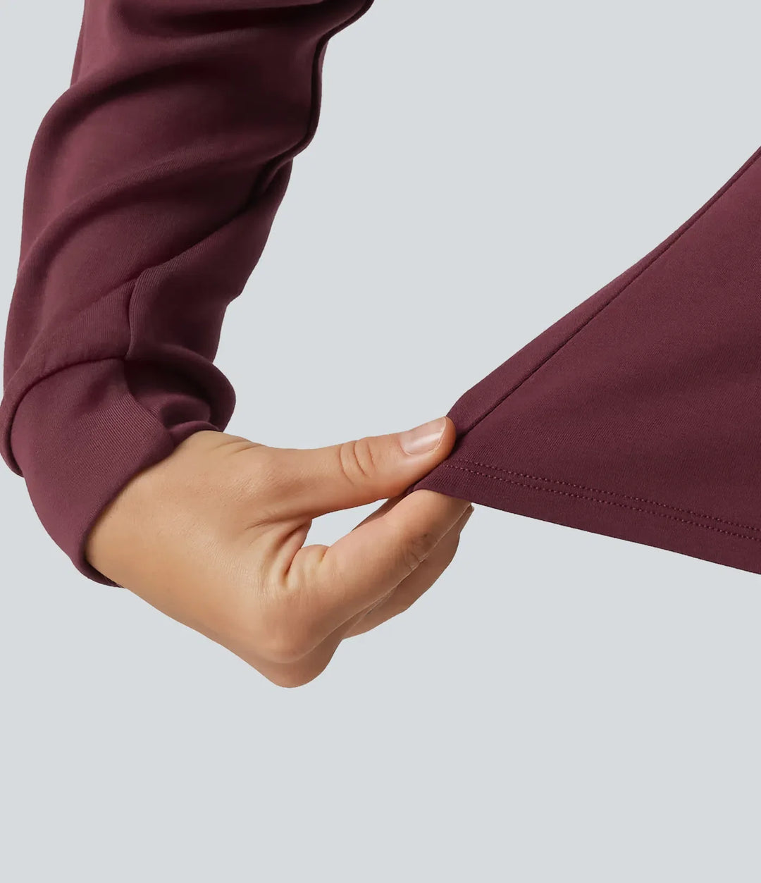 SpacerTek Stand Collar Zip Fly Long Sleeve Ruffle Hem Yoga Jacket with Pockets