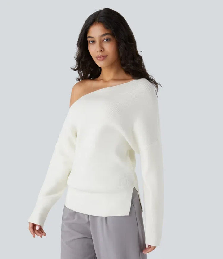 Off Shoulder Long Sleeve Work Jumper