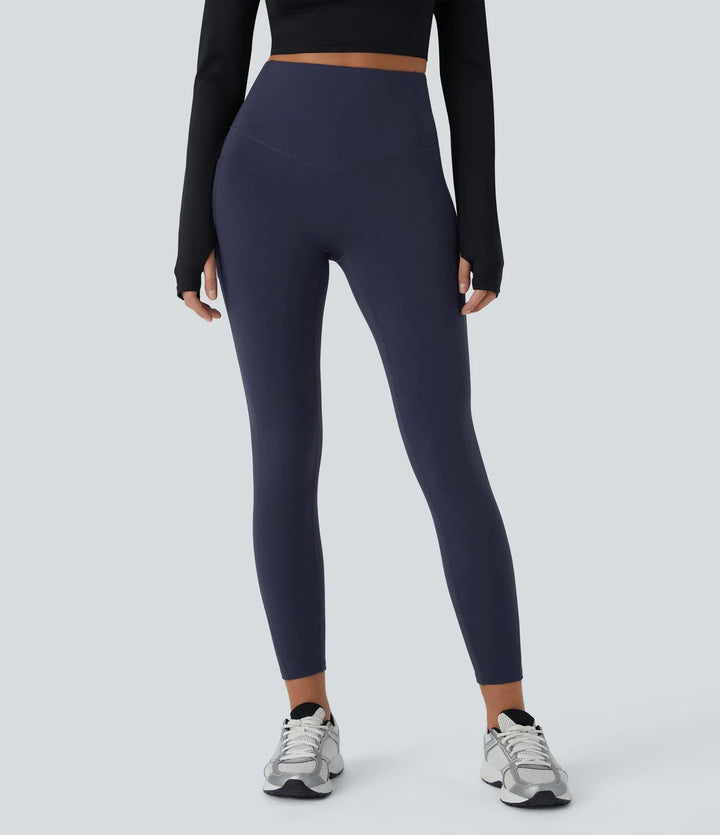 SoftlyZero Plush Thermal High Waisted Tummy Control Pocket Workout Leggings