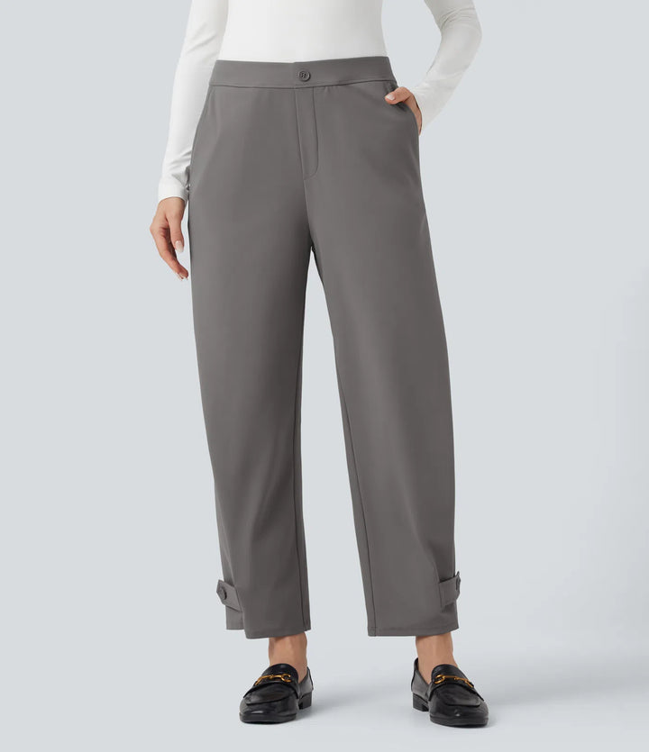 Halara Flex DayStretch Mid Rise Adjustable trouser Width Work Tapered Trousers with Pockets