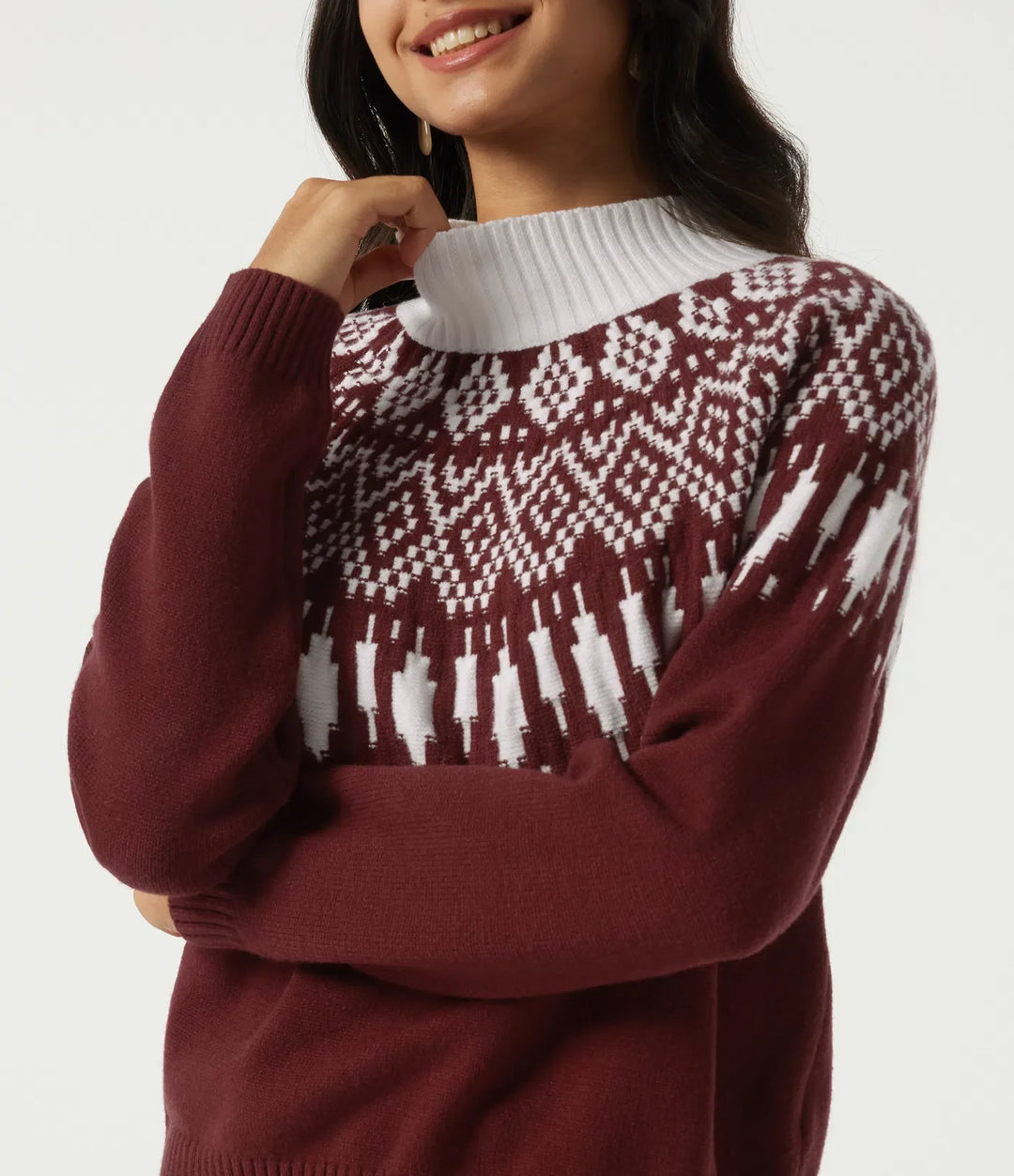 High Neck Long Sleeve Casual Jumper