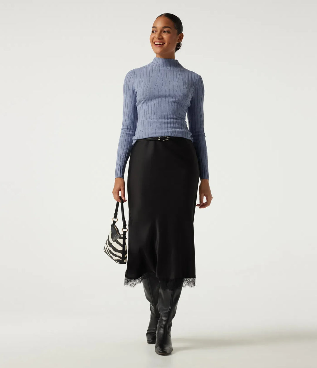 Mock Neck Long Sleeve Work Jumper