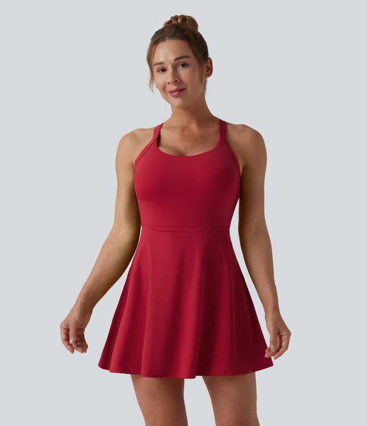 SoftlyZero Airy Backless Twisted InstantCool Dance Active Dress-Easy Peezy Edition DD-F Cups