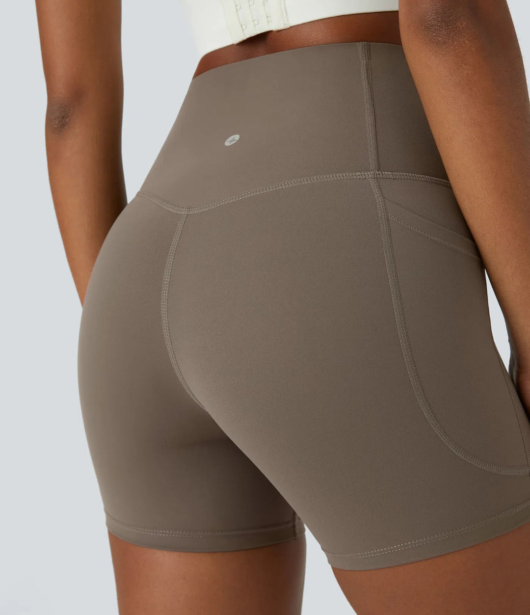 Halara UltraSculpt High Waisted Tummy Control Side Pocket Shaping Training Biker Shorts 5&