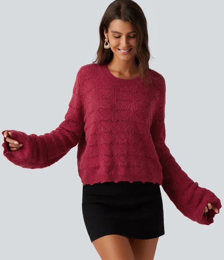 Round Neck Dropped Shoulder Long Sleeve Casual Jumper