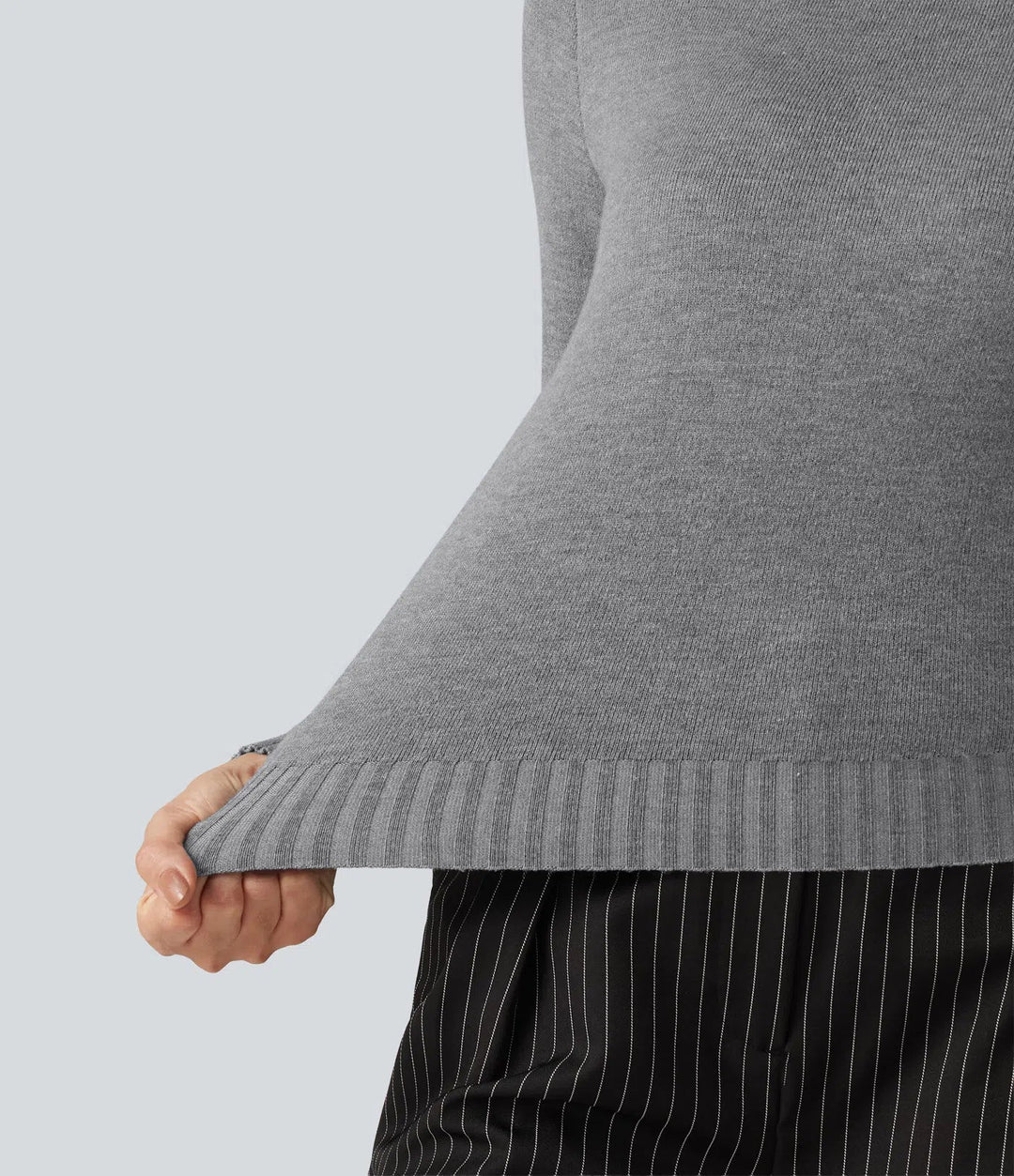 High Neck Long Sleeve Casual Jumper