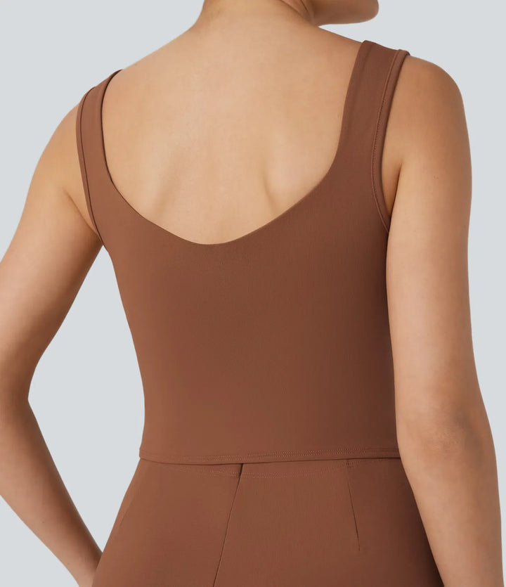 U Back Sleeveless Casual Jumpsuit with Pockets-Easy Peezy Edition