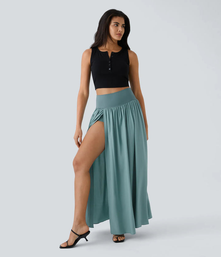 Breezeful High Waisted Split 2-in-1 Flowy Quick Dry Maxi Casual Skort
