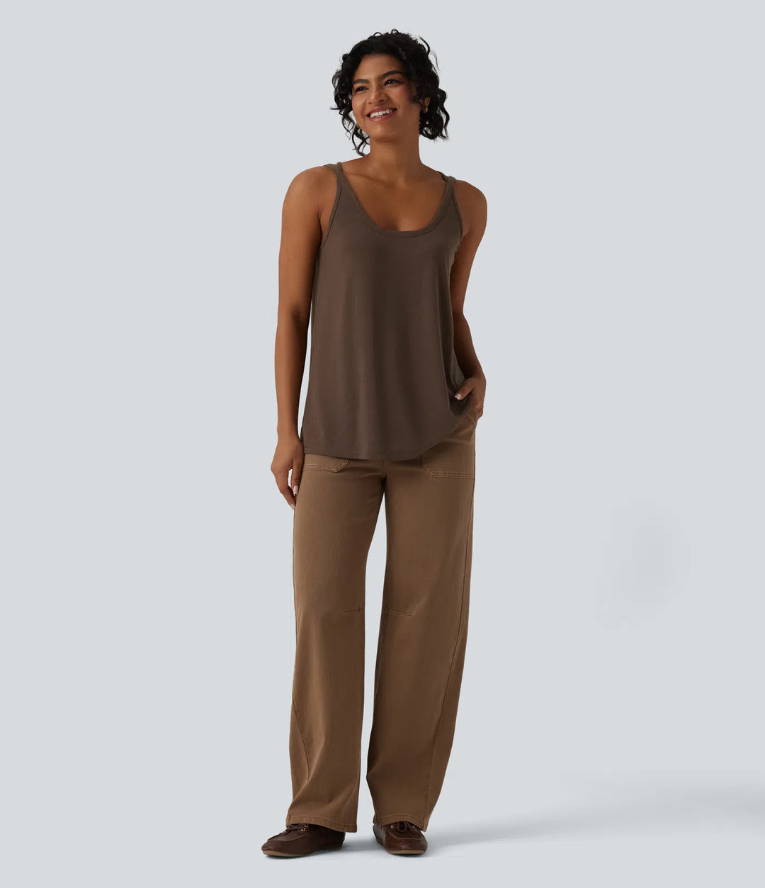 U Neck Relaxed Casual Tank Top