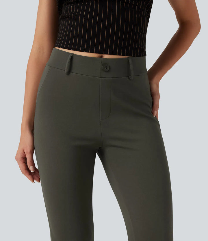 Halara Flex Mid Rise Bootcut Work Trousers with Pockets
