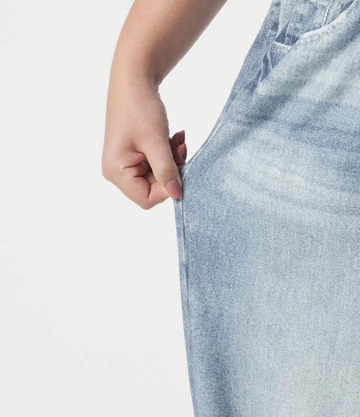 Plus Size Mid Rise Denim Print French Terry Casual Sweattrousers Jeans with Pockets