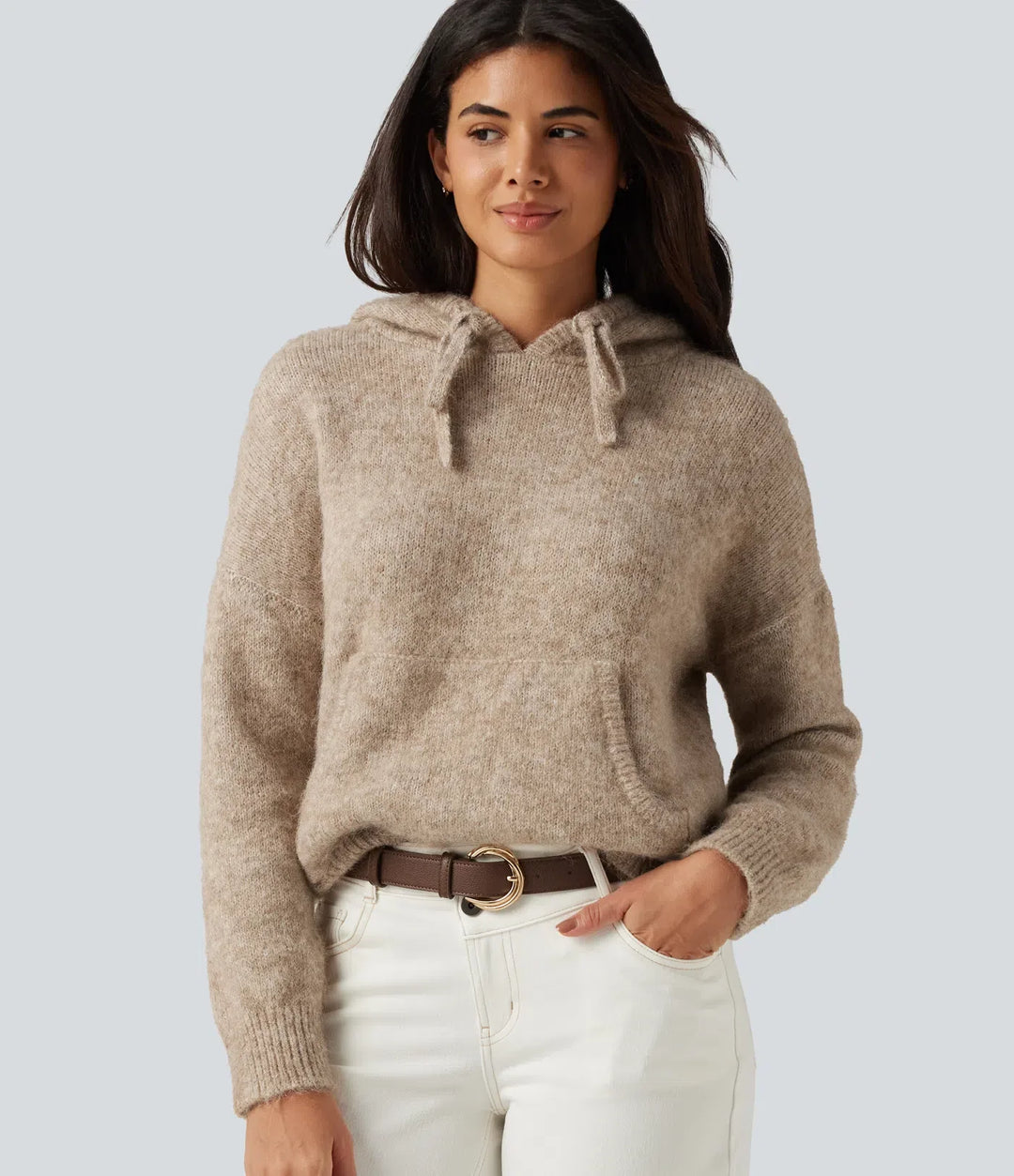 Hooded Long Sleeve Casual Jumper with Pocket