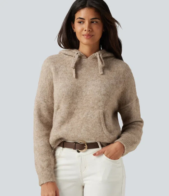 Hooded Long Sleeve Casual Jumper with Pocket