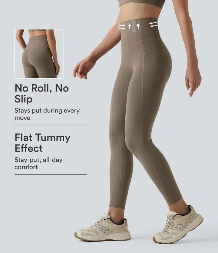 Halara UltraSculpt High Waisted Anti-Roll Tummy Control Shaping Workout Leggings with Pockets