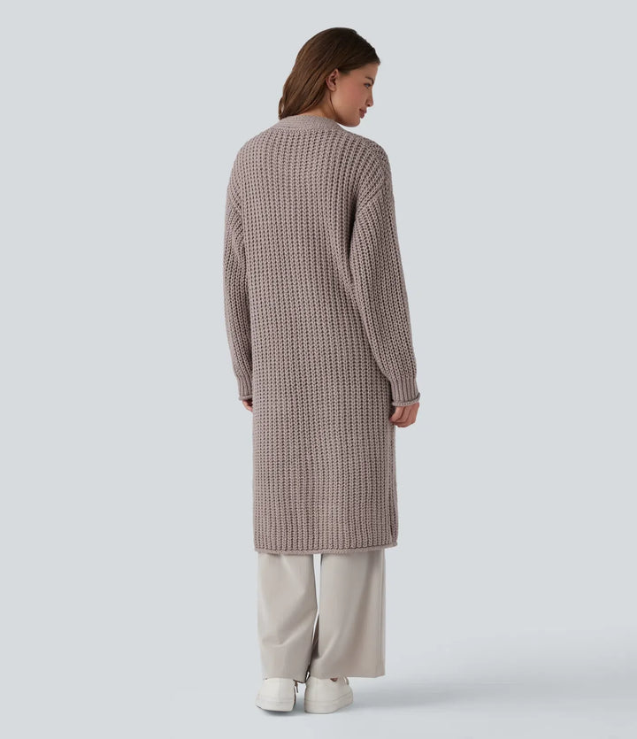 Button Fly Casual Longline Cardigan