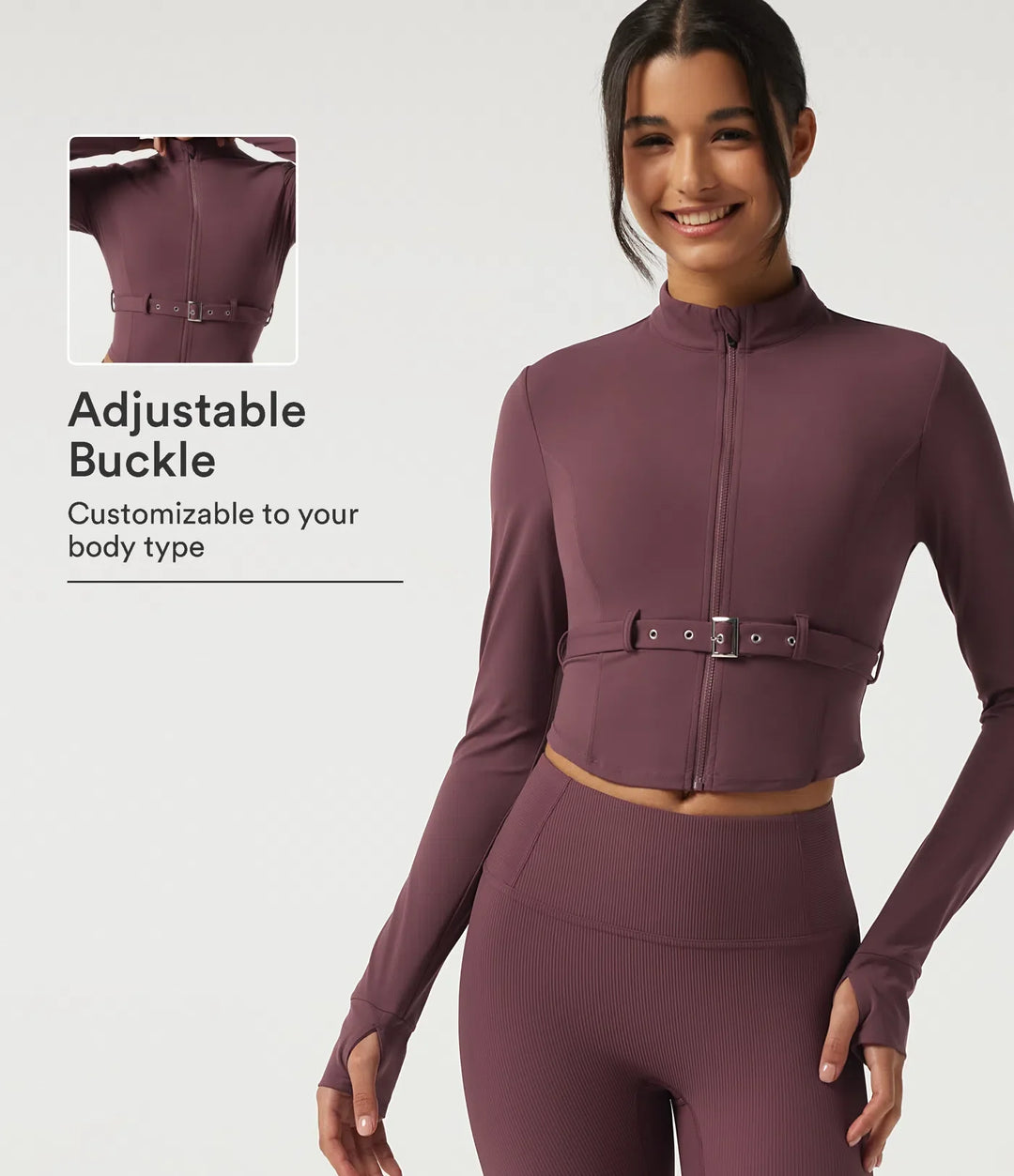 Halara UltraSculpt Stand Collar Long Sleeve Buckle Belted Yoga Curvy Jacket