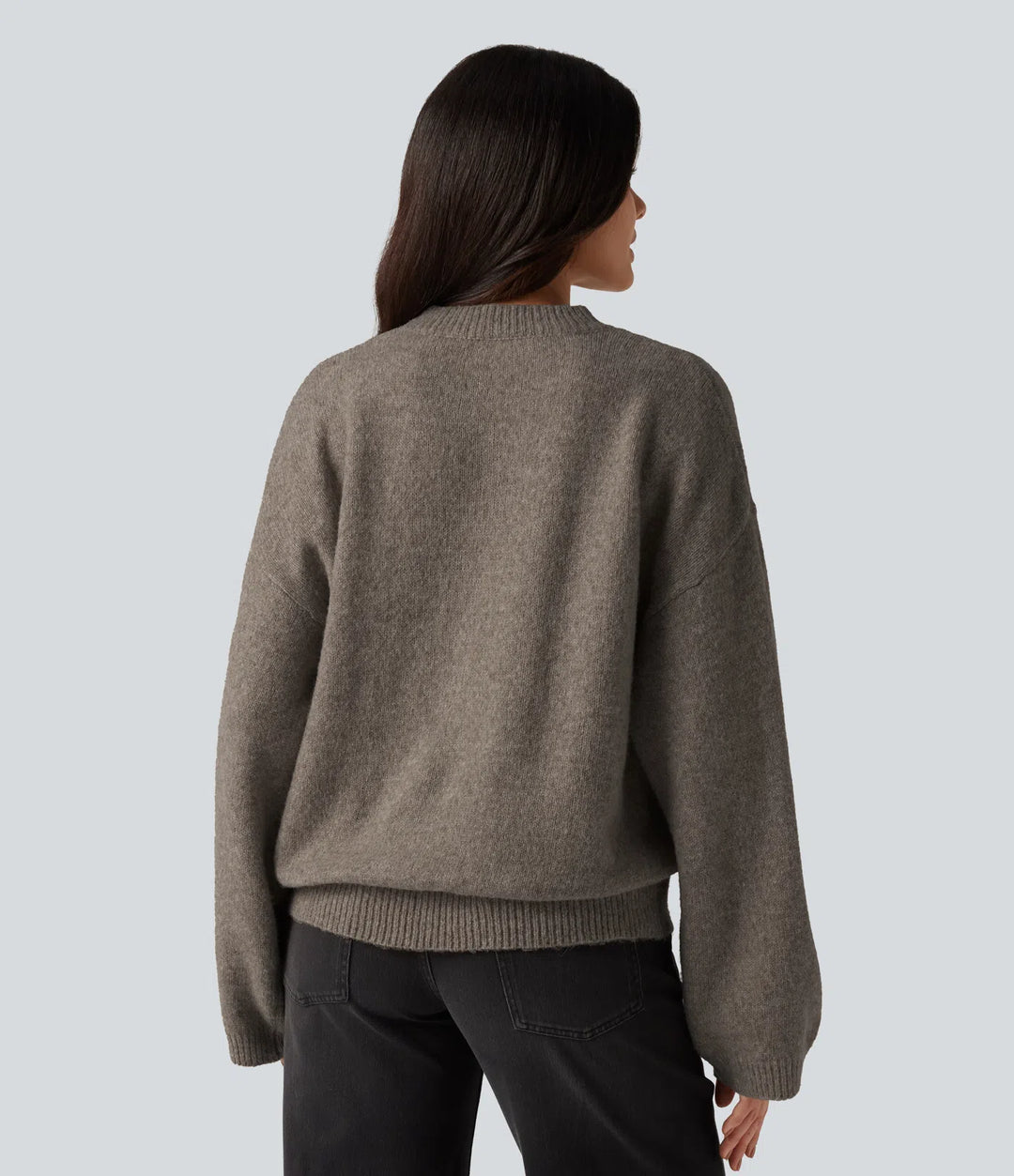 Stand Collar Long Sleeve Work Jumper