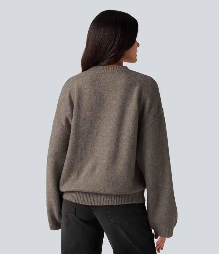 Stand Collar Long Sleeve Work Jumper