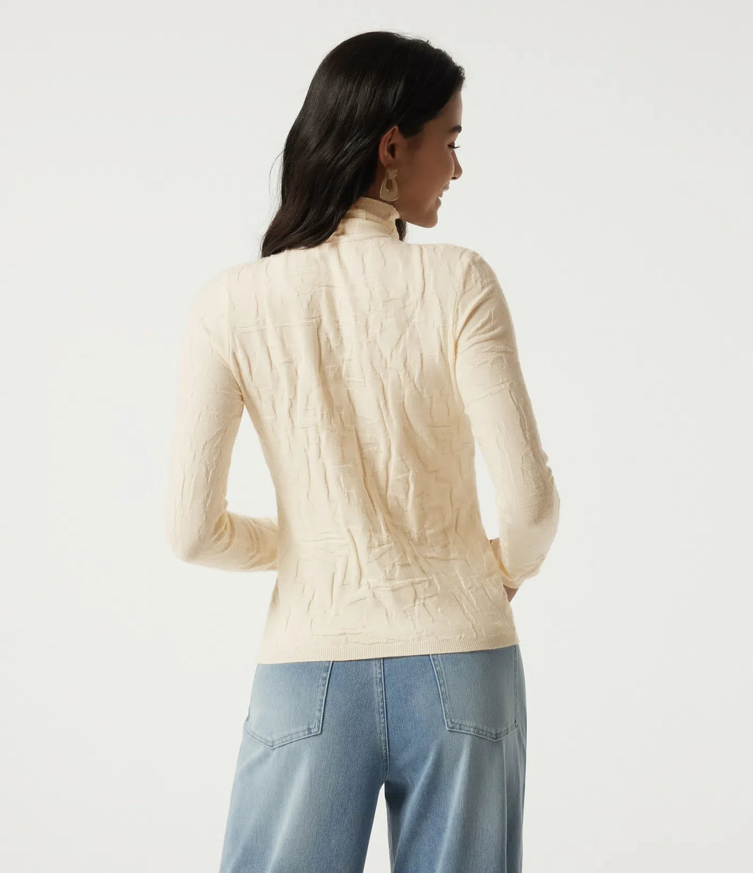 High Neck Long Sleeve Slim Work Jumper