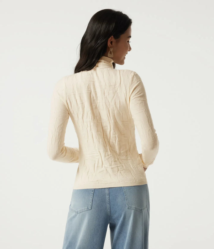 High Neck Long Sleeve Slim Work Jumper