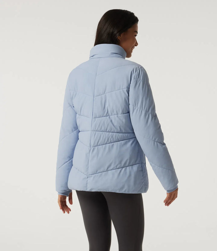 PuffFlex Durable Water Repellent High Neck Long Sleeve Casual Padded Jacket with Pockets and Thumb Holes