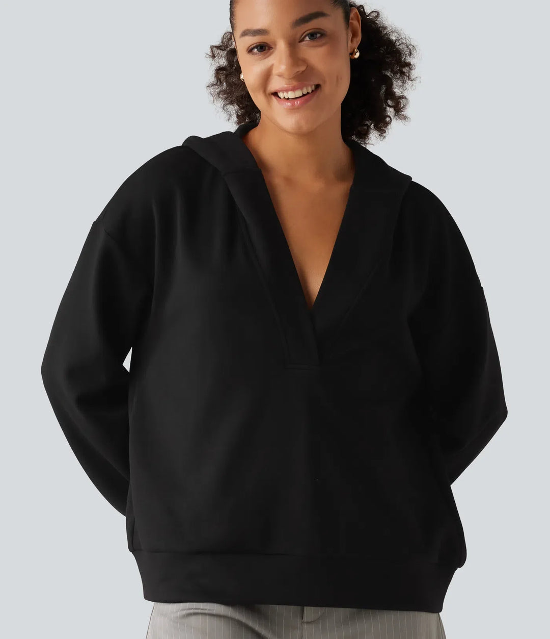 Hooded Dropped Shoulder Long Sleeve Work Sweatshirt