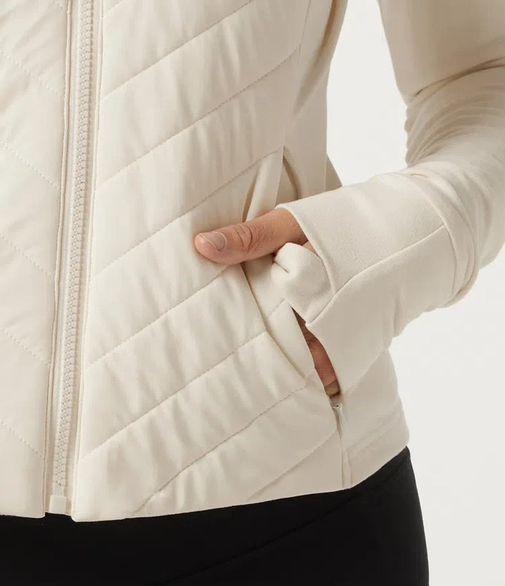 PuffFlex Wrinkle Recovery Hooded Quilted Casual Padded Jacket with Pockets and Thumbholes