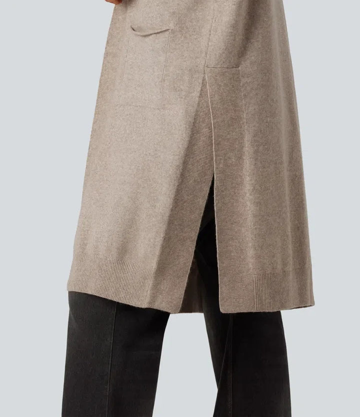 Long Sleeve Open Front Casual Cardigan with Pockets