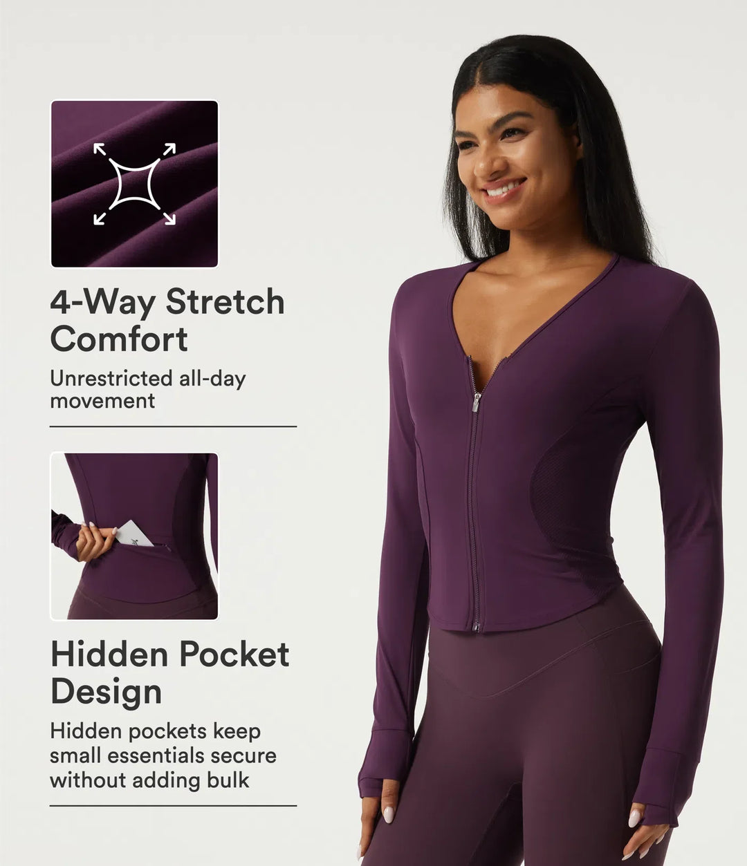 Halara UltraSculpt V Neck Long Sleeve Yoga Jacket with Pockets