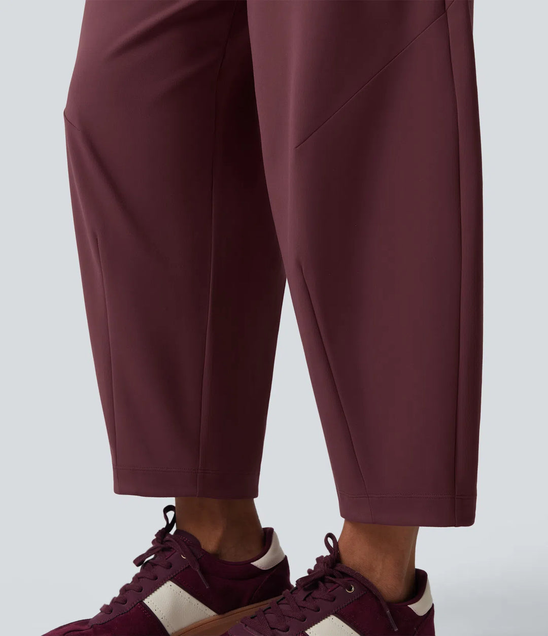DayStretch Mid Rise Casual Barrel Leg 7/8 Trousers with Pockets