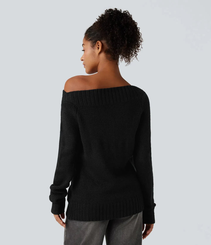 One Shoulder Long Sleeve Casual Jumper