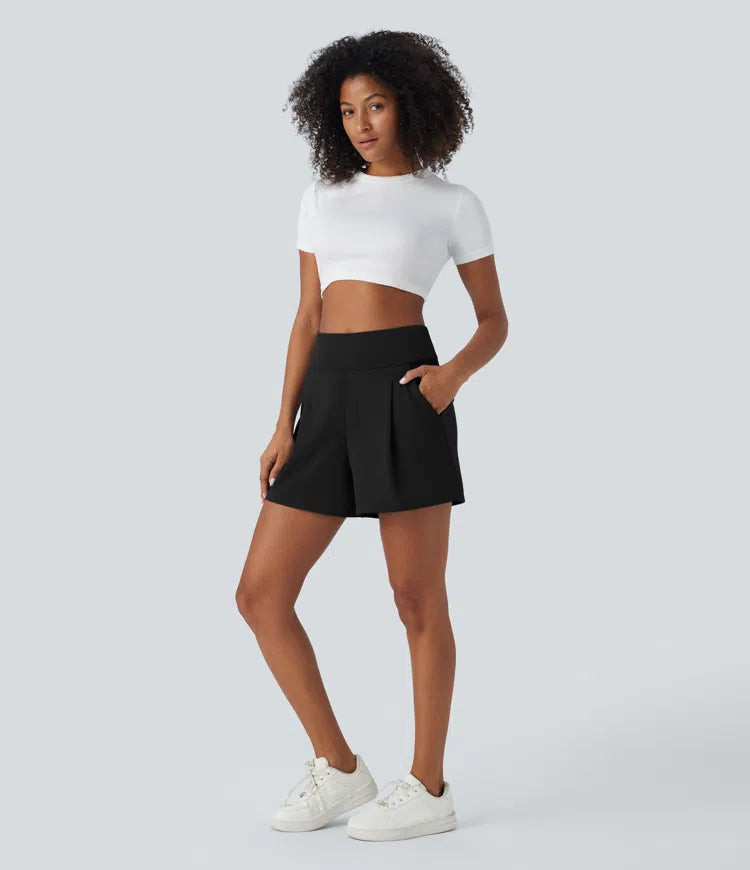 DayStretch High Waisted Work Baggy Shorts 4&