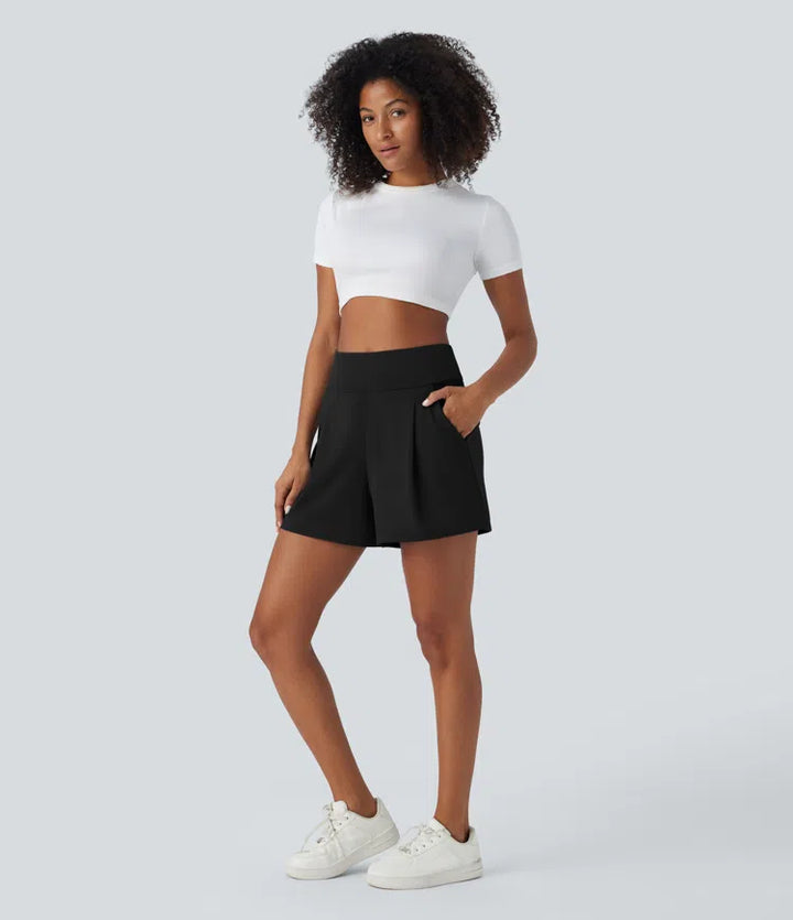 DayStretch High Waisted Work Baggy Shorts 4&