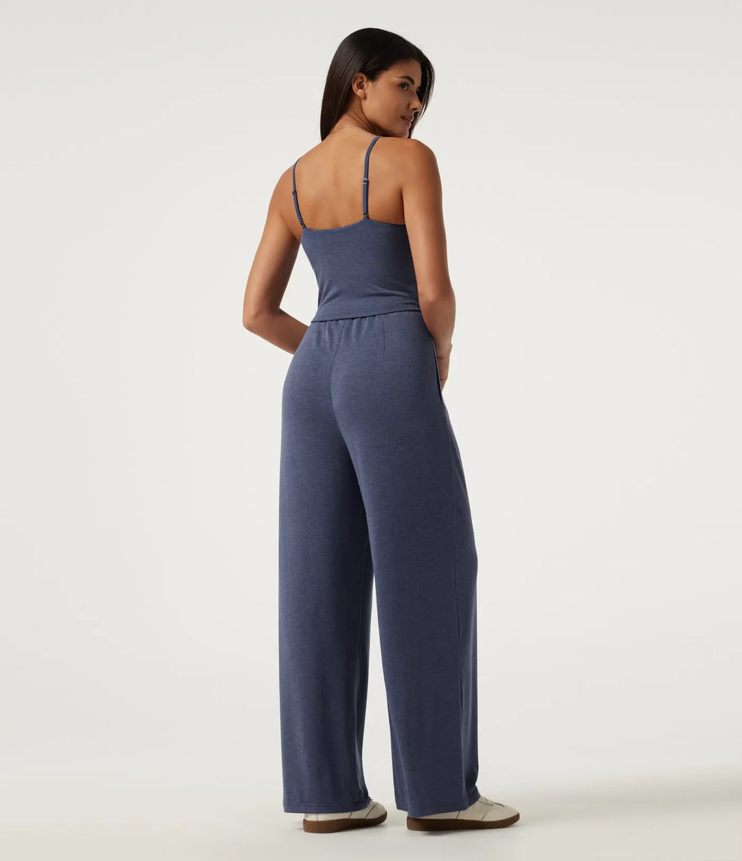 U-Neck Sleeveless Built-in Bra Ruched Baggy Casual Jumpsuit with Pockets-Easy Peezy Edition