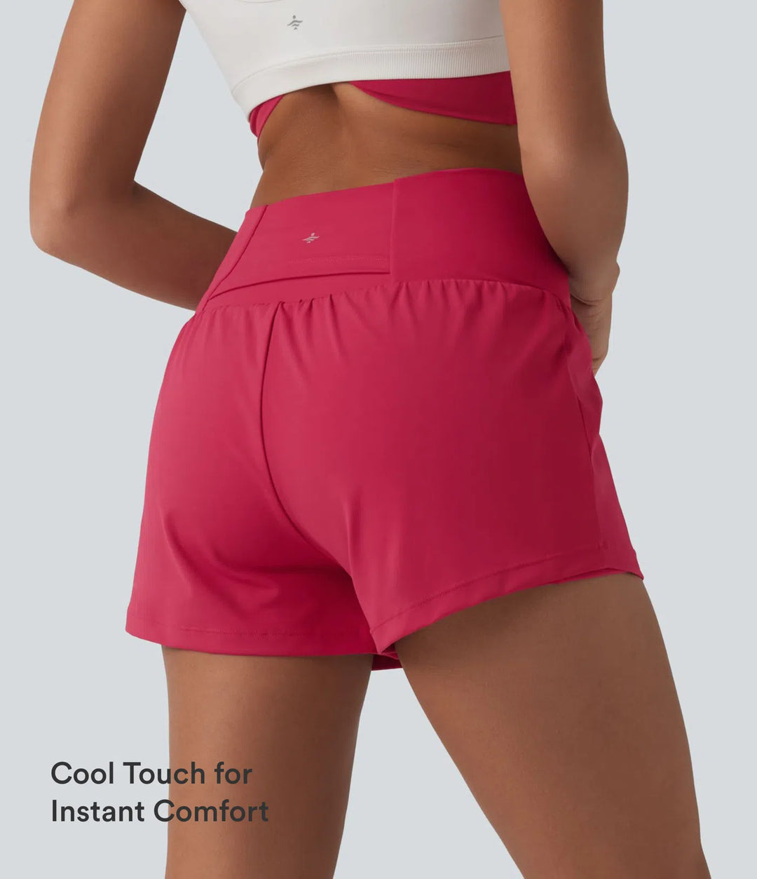SoftlyZero Airy Crossover High Waisted 2-in-1 InstantCool Yoga Shorts 3&