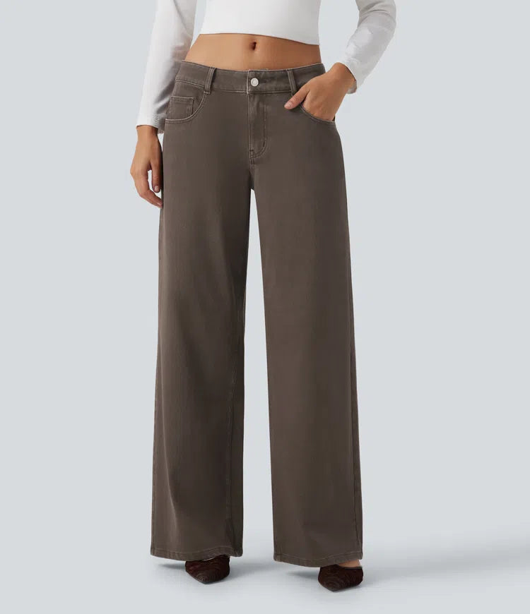 Halara Flex Low Rise Wide Leg Casual Jeans with Pockets