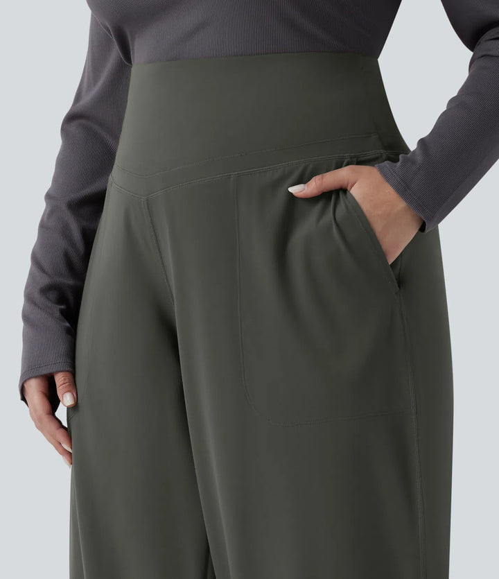 Halara UltraSculpt High Waisted Tummy Control Straight Leg Yoga Plus Size Trousers with Pockets