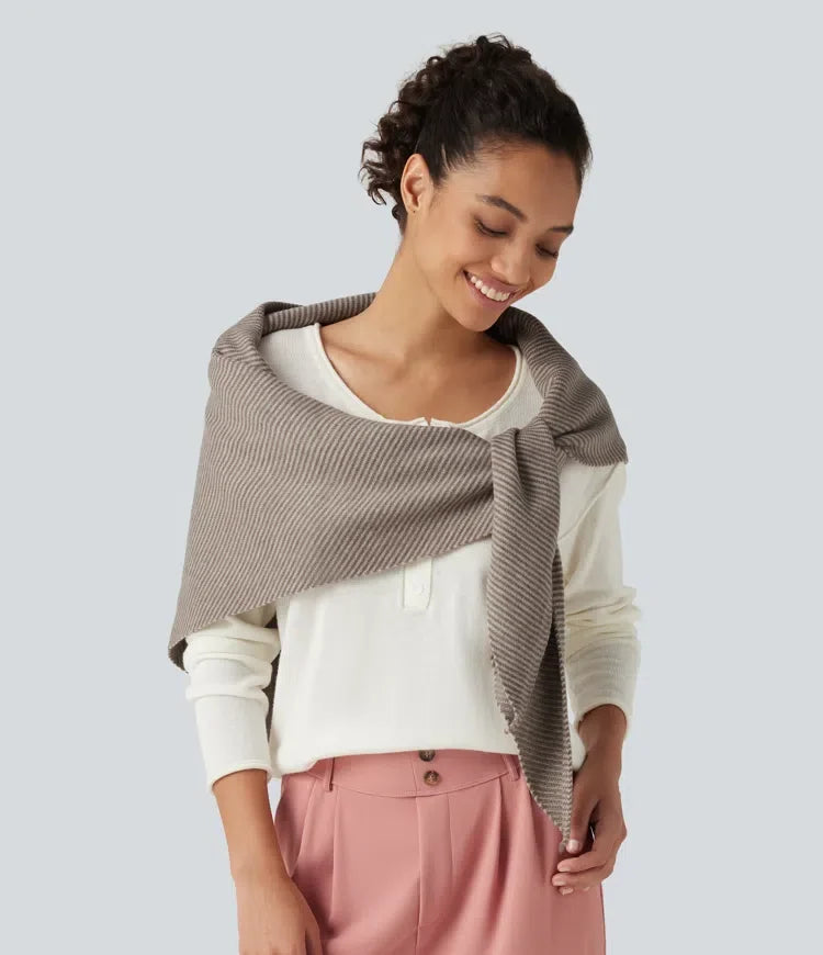Stripe Jumper Knit Casual Scarf