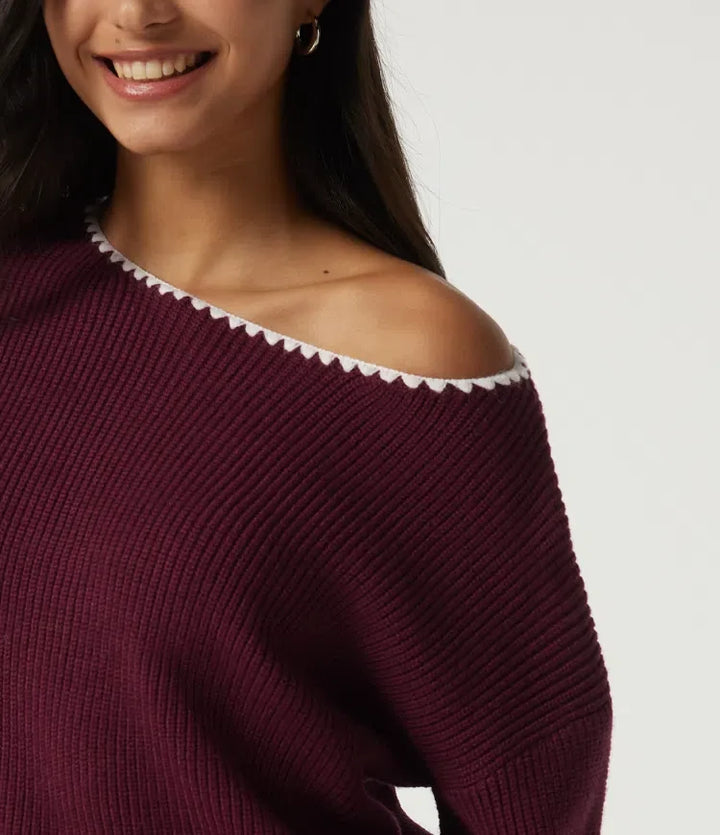One Shoulder Long Sleeve Casual Jumper