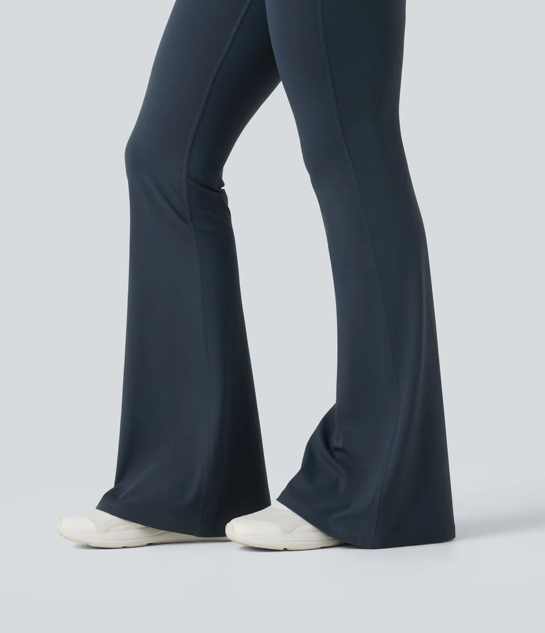 Halara UltraSculpt High Waisted Crossover Tummy Control Flare Workout Leggings with Pockets