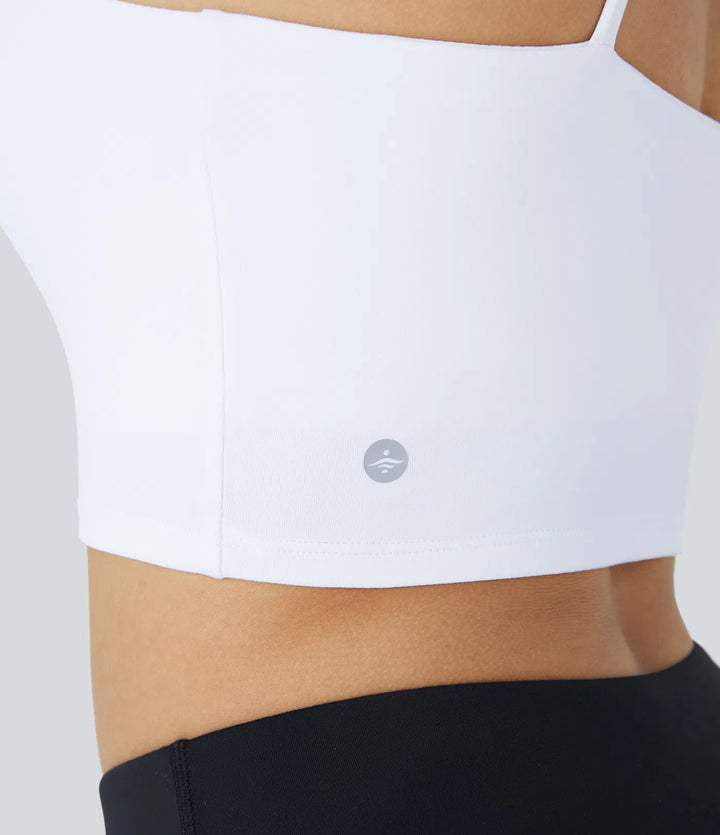 Basic Padded Workout Cropped Tank Vest Top A-D Cups
