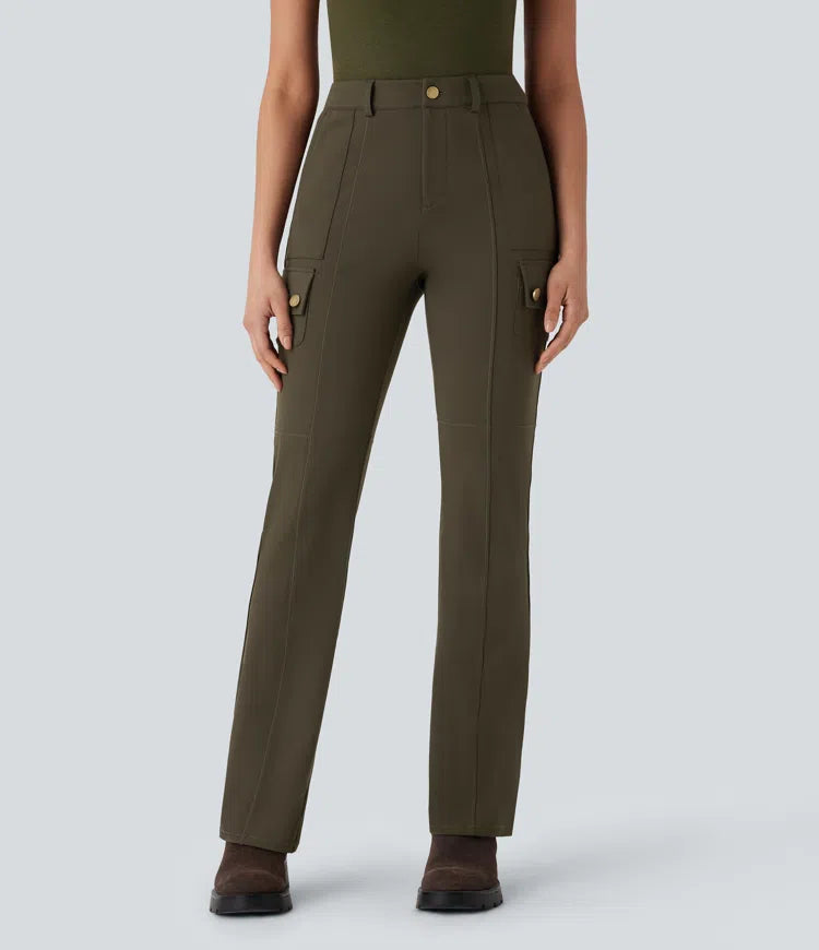DayStretch Mid Rise Pockets Hiking Cargo Bootcut Trousers