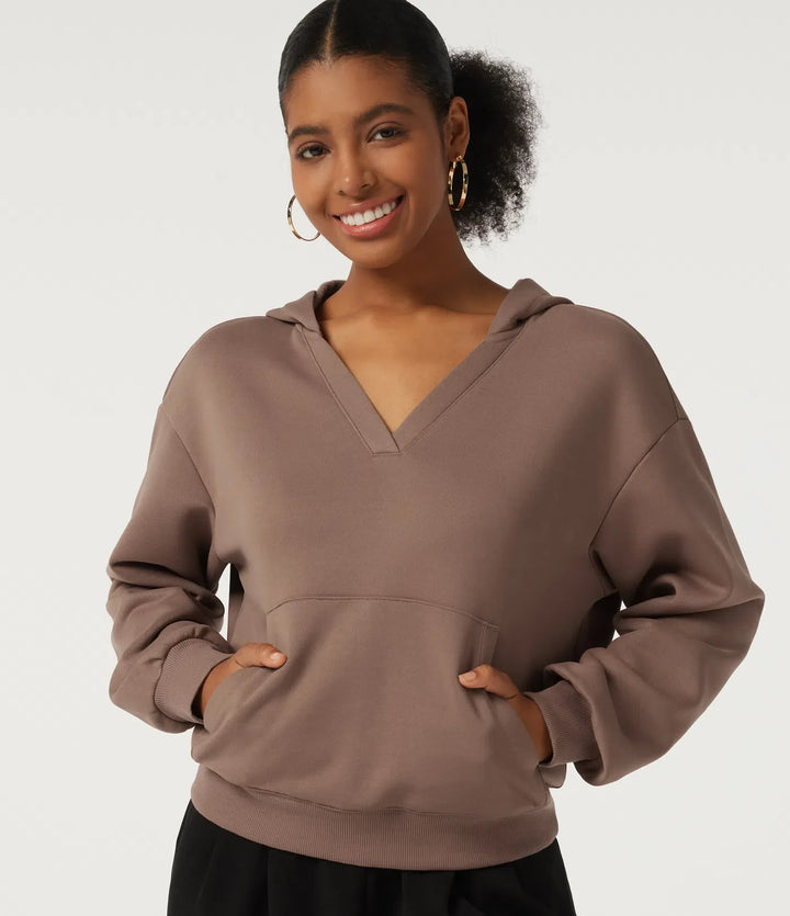 Hooded Long Sleeve Fleece Casual Sweatshirt with Pocket