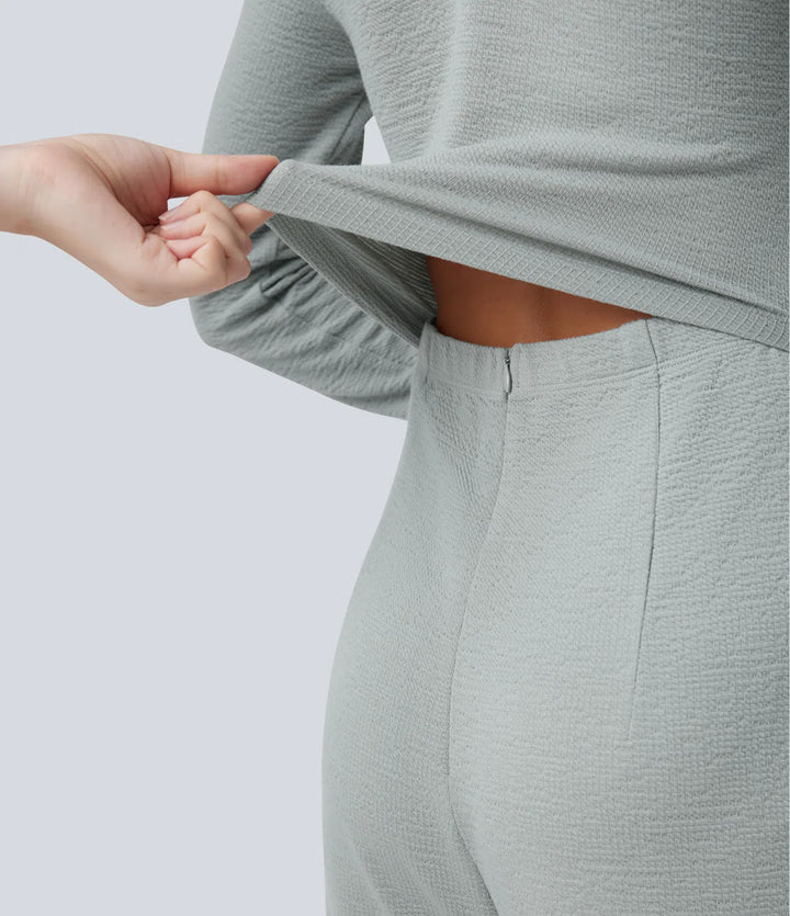 V Neck Long Sleeve Casual Jumpsuit with Pockets-Easy Peezy Edition