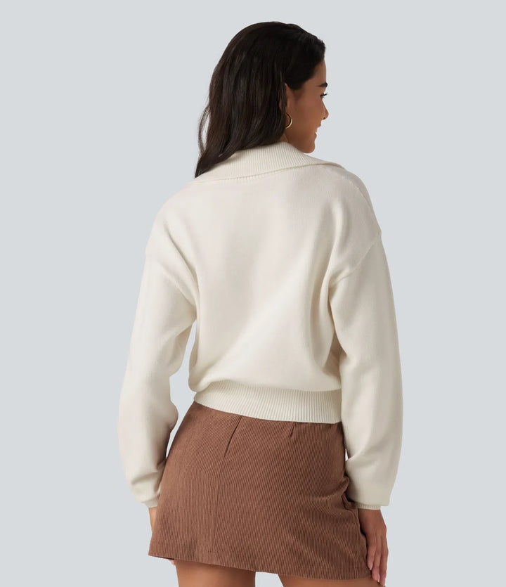 Collared Half Zip Long Sleeve Work Jumper