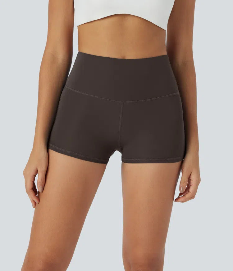 SoftlyZero QuickDry High Waisted Tummy Control Ruched Running Biker Shorts 2.5&