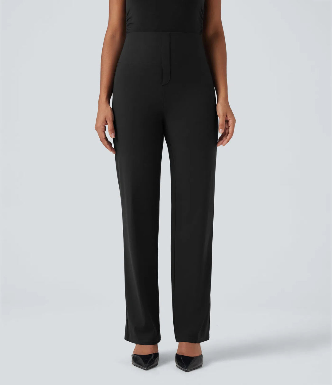 Halara UltraSculpt High Waisted Tummy Control Straight Leg Work Trousers with Pockets
